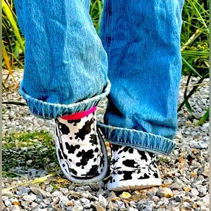Cow Print Lace Booties